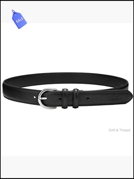Genuine Leather Dress Belt with Single Prong Buckle, 1.1\